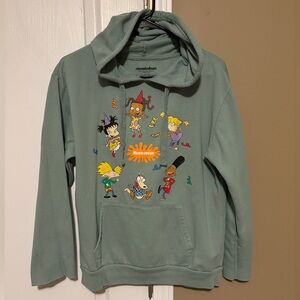 Rugrats Nickelodeon Hoodie with Cartoon Characters - Green